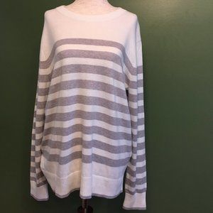 a new day Cream and Gray Striped Sweater - XXL